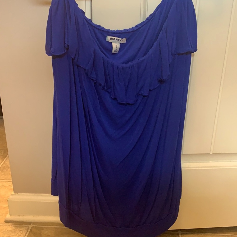 Old Navy-Blue Strapless Top-XL